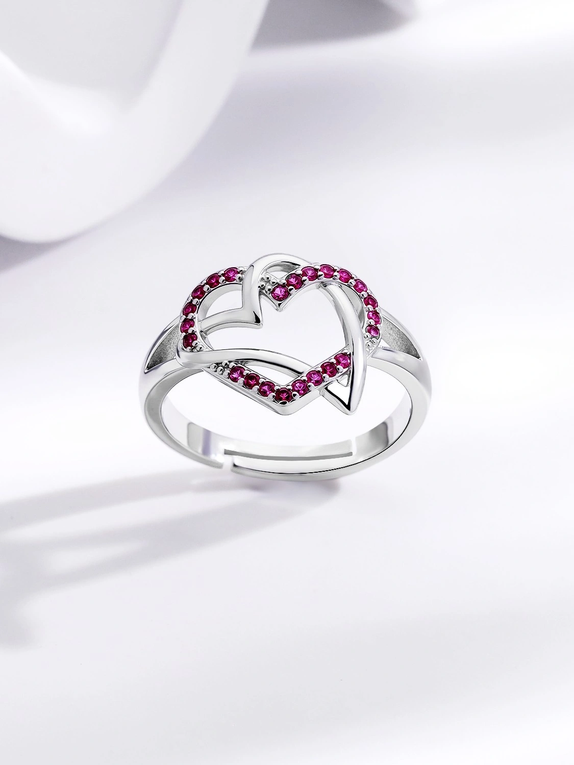 Crimson Heart Knot Ring