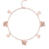 Stunning Rose Gold and Silver Anklet with butterfly and star charms — 925 sterling silver — Ross Jewells Stunning Rose Gold and Silver Anklet with butterfly and star charms — 925 sterling silver — Ross Jewells