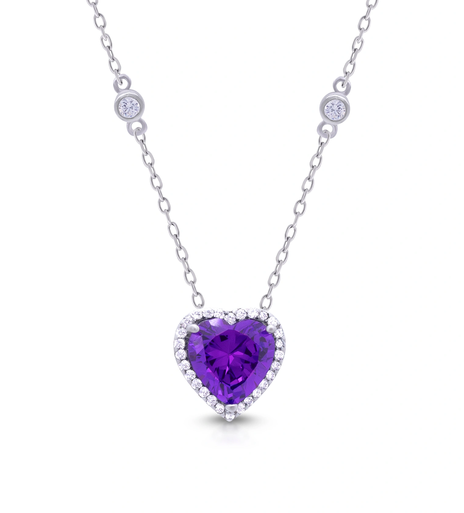 Royal Amethyst Heart Chain