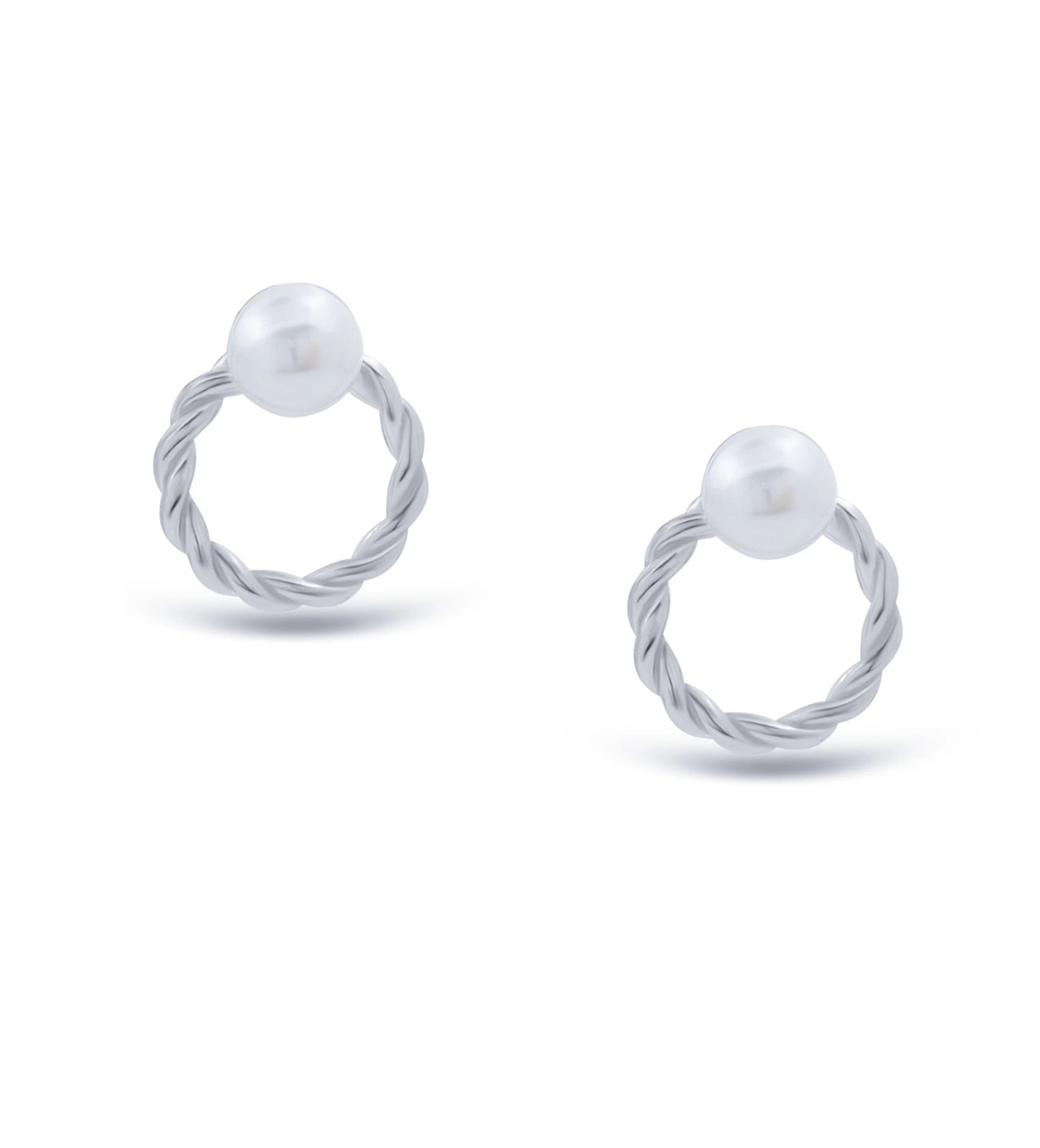 Pearl Circle Earrings