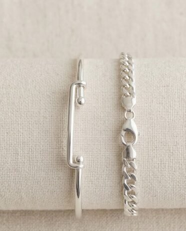 Adjustable 925 sterling silver bracelet worn by Indian woman at office desk — daily wear minimalist jewellery by Ross Jewells